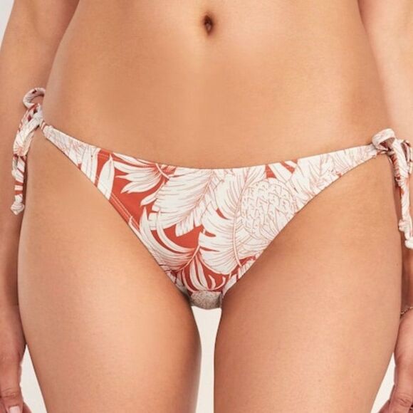 String Bikini Swim 2XL Bottom Women Tropical Palm Leaves Low-Rise Old Navy - Picture 7 of 9